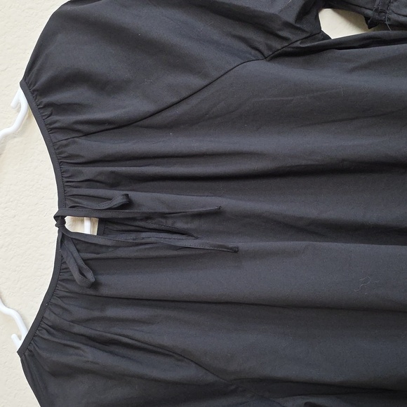 NWT One One Six Black Long Balloon Sleeve Tiered Poplin A-line Dress Farmhouse - Picture 4 of 8